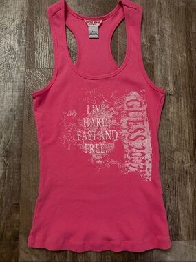 Guess hot pink tank top